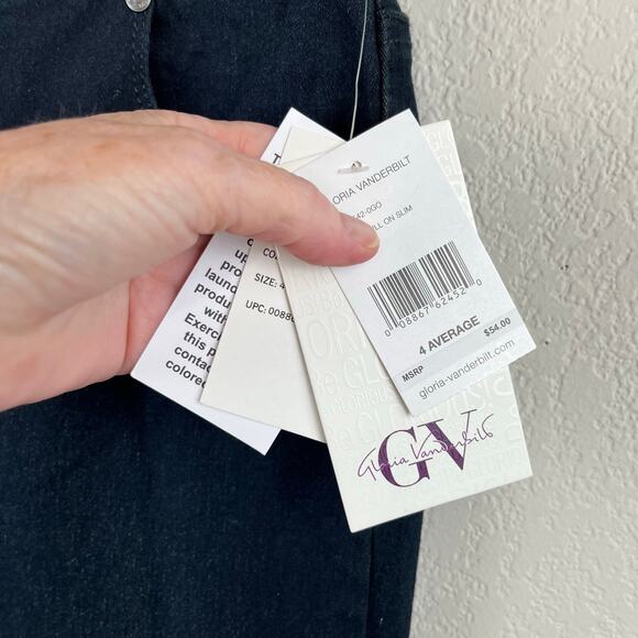 Gloria Vanderbilt Avery Pull-On Slim Fit Stretch Dark Denim Jegging Jeans 4 NWT - Picture 11 of 15